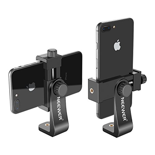 Product Cover Neewer Smartphone Holder Vertical Bracket with 1/4-inch Tripod Mount - Phone Clip Tripod Adapter for iPhone Xs MAX/XS/XR/X/ 8, Samsung S9+/ S9/ S8 and Other Phones Within 1.9-3.9 inches Width
