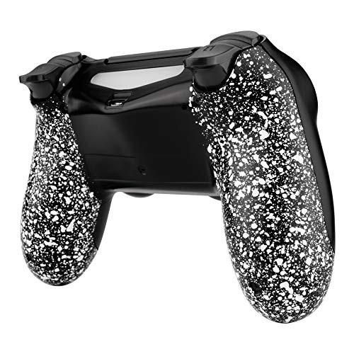 Product Cover eXtremeRate Textured White Bottom Shell, Comfortable Non-Slip Back Housing, 3D Splashing Case Cover, Game Improvement Replacement Parts for PS4 Slim Pro Controller JDM-040, JDM-050 and JDM-055
