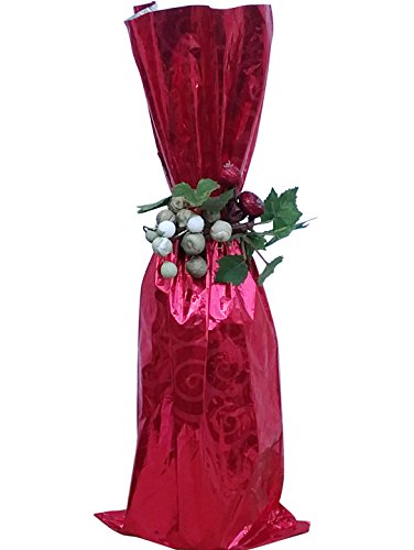 Product Cover 100 / Metallic RED Mylar Bag - Wine Bottle Gift Bags, 6 1/2