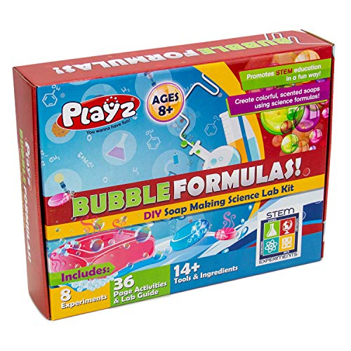 Product Cover Playz DIY Make Your Own Soap Activity Set w/ Chemical Reactions - Arts & Crafts Science Kit for Kids - Make 12+ Soaps w/ STEM Educational Lab Guide and Ingredients Included for Girls, Boys, and Teens