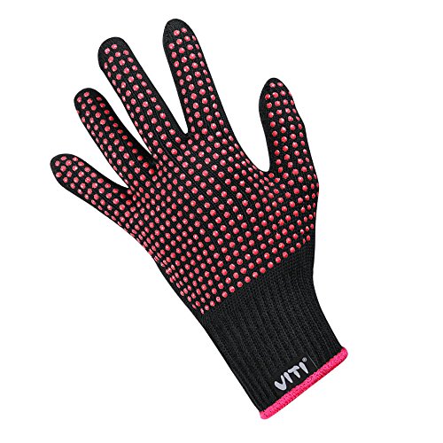 Product Cover Heat Resistant Glove for Hair Styling, VITI Anti-Scald Heat Resistance Blocking Gloves for Flat Iron, Curling Wand and Hair Styling Tools