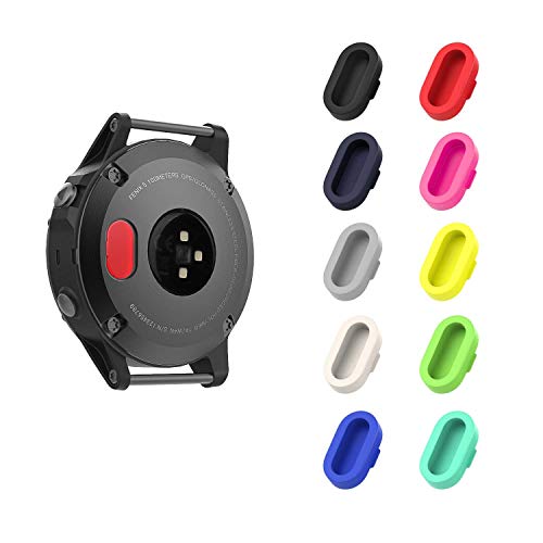 Product Cover MoKo Garmin Fenix 5 Dust Plug, MoKo [10 Pack] Soft Silicone Charger Port Protector Anti Dust Plugs Caps for Garmin Fenix 5 / 5S / 5X / Forerunner 935 Smart Watch, Multi Colors