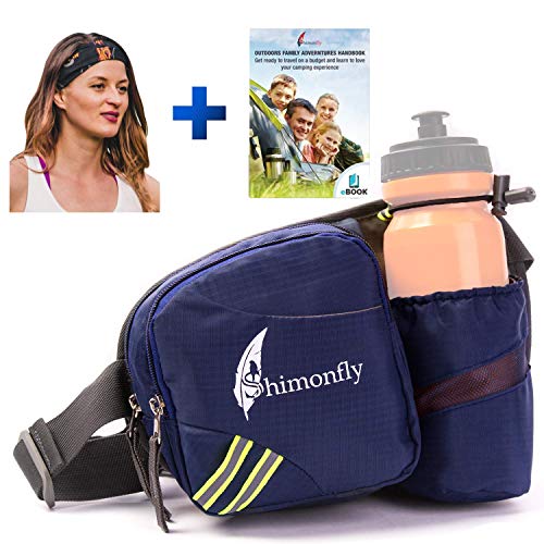 Product Cover Shimonfly Fanny Pack for Men Women w/Water Bottle Holder+Bandana-Hiking Walking Outdoor Biking-Large Fanny Pack, Lightweight Waist Bag, Expandable Waist Pack, Hip Pack
