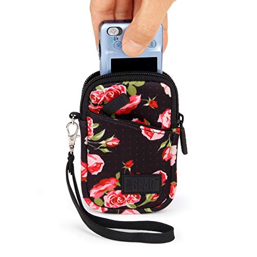 Product Cover USA GEAR Small Camera Case for Compact Digital Cameras - Compatible with Canon PowerShot, Canon Ivy, Nikon Coolpix A300, Sony Cybershot DSC-W830 and More - Fits 4.5 Inch Cameras - Floral