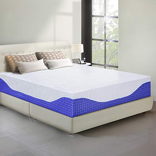 Product Cover PrimaSleep 12 Inch Multi-Layered I-Gel Infused Memory Foam Mattress, California King, Cobalt Blue