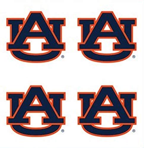 Product Cover Auburn University (AU) Tigers - Waterless Peel & Stick Temporary Spirit Tattoos - 4-Piece - Burnt Orange/Navy Blue AU Logo