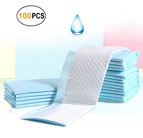 Product Cover Buyockss Baby Disposable Underpad 100 Count Incontinence Changing Pad Baby Diapers with Soft Non Woven Fabric Breathable Waterproof Leak Proof Quick Absorb 13X16 Inch