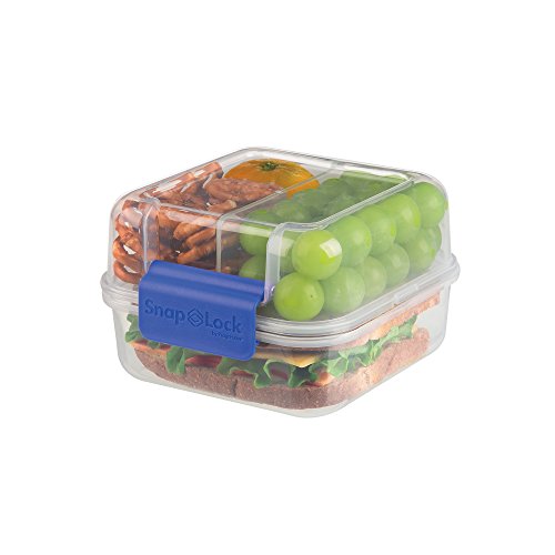 Product Cover SnapLock by Progressive Lunch Cube To-Go Container - Blue, SNL-1005B Easy-To-Open, Silicone Seal, Snap-Off Lid, Stackable, BPA FREE