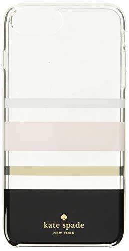 Product Cover Kate Spade New York Protective Hardshell Case (1-PC Comold) for iPhone 8 Plus, iPhone 7 Plus & iPhone 6 Plus/6s Plus - Charlotte Stripe Black/Cream/Blush/Gold Foil