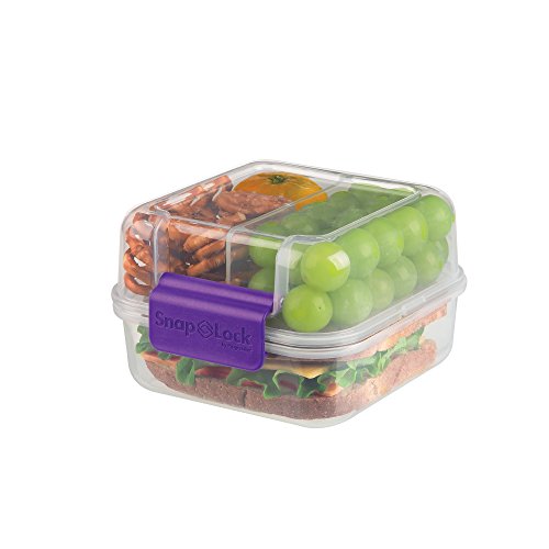Product Cover SnapLock by Progressive Lunch Cube To-Go Container - Purple, SNL-1005B Easy-To-Open, Silicone Seal, Snap-Off Lid, Stackable, BPA FREE