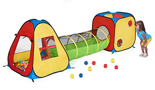 Product Cover UTEX 3 in 1 Pop Up Play Tent with Tunnel, Ball Pit for Kids, Boys, Girls, Babies and Toddlers, Indoor/Outdoor Playhouse