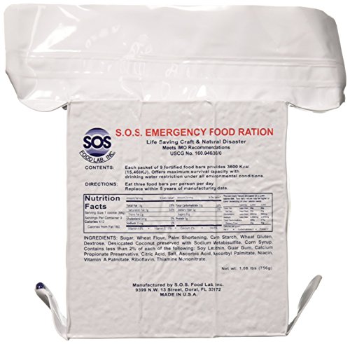Product Cover SOS Food Labs, Inc. 185000825 S.O.S. Rations Emergency 3600 Calorie Food bar - 3 Day/ 72 Hour Package with 5 Year Shelf Life, 5