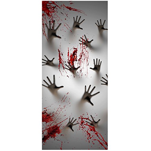 Product Cover Joiedomi Halloween Haunted House Decoration Window Door Cover Zombie Hands 72X30 Inches