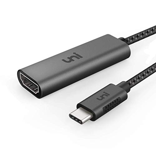 Product Cover Uni USB Type-C to HDMI Adapter (4K at-60Hz) Thunderbolt 3 for MacBook Pro, Samsung Galaxy S8/Note 8, iMac, Surface Book 2, Dell XPS 13/15, Pixelbook and More (Grey)