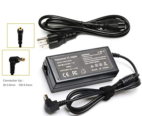 Product Cover Laptop Charger AC Adapter for Toshiba Satellite C55 C655 C850 C50 L755 C855 L655 L745 P50 C855D C55D S55;Toshiba Portege Z30 Z930 Z830;Satellite Radius 11 14 15 Power Supply Cord -19V/3.34A 65W