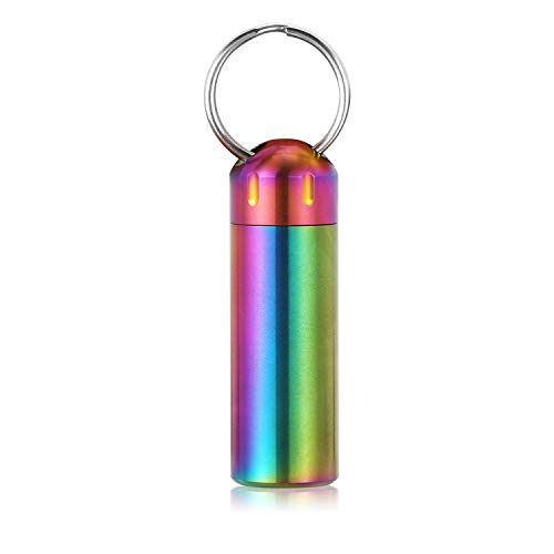 Product Cover VTAR Pill Case, Waterproof Single Chamber Stainless Steel Travel Small Pill Box, Keychain Pill Holder Container for Purse or Pocket