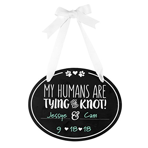 Product Cover Pearhead Annoucement, Humans are Tying The Knot Pet Wedding Announcement Chalkboard