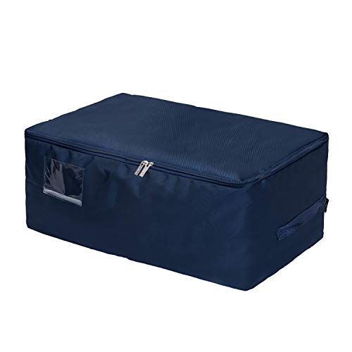 Product Cover DOKEHOM XX-Large Under Bed Storage Bag (5 Colors), Thick Ultra Size Fabric Clothes Bag, Moisture Proof (Dark Blue, XXL)