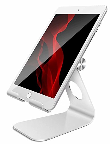Product Cover Tablet Stand Adjustable, Lamicall Phone Stand: Desktop Stand Holder Dock Compatible with Phone XS Max XR, New iPad 2018 Pro 9.7, 10.5, Air Mini 2 3 4, Kindle, Accessories, Tab (4-13 Inch) - Silver