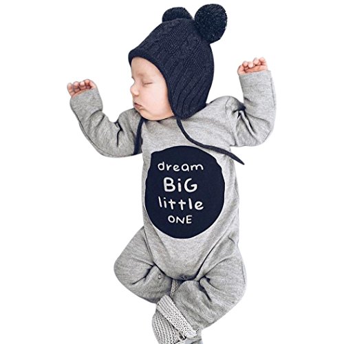 Product Cover Sharemen Newborn Baby Boy Girl Letter Long Sleeve Romper Bodysuit Outfit Clothes