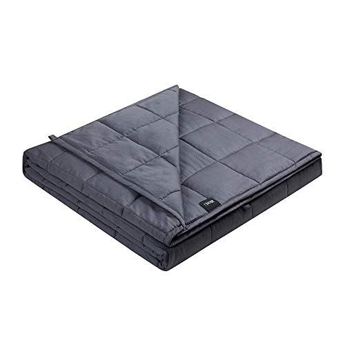 Product Cover ZonLi Cooling Weighted Blanket 15 lbs(48''x72'', Twin Size, Grey), Cooled Weighted Blanket for Adults, 100% Cotton Material with Glass Beads
