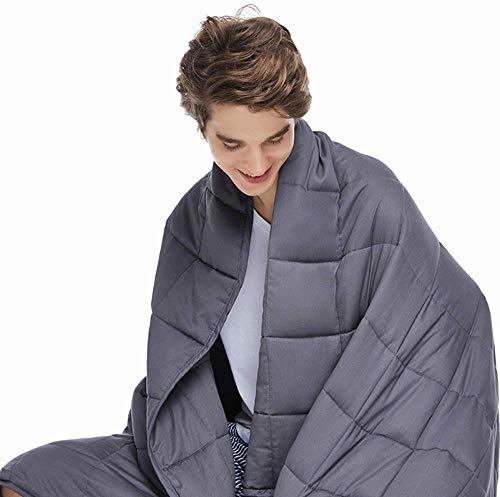 Product Cover ZonLi Softest Weighted Blanket 12 lbs(48''x72'', Twin Size, Grey), Cooling Weighted Blanket for Adults, 100% Cotton Material with Glass Beads