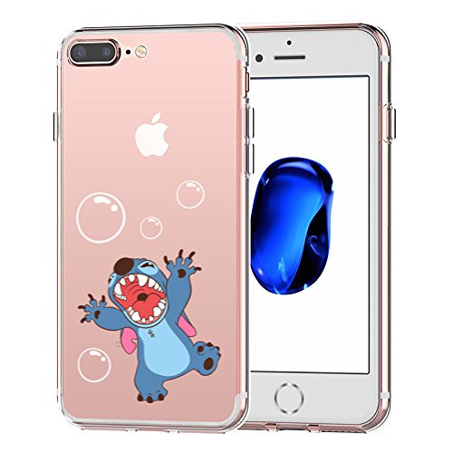 Product Cover iPhone 7 Plus CASE,iPhone 8 Plus CASE, Stitch Playing Bubble 3D Printed Soft Clear Cute Case