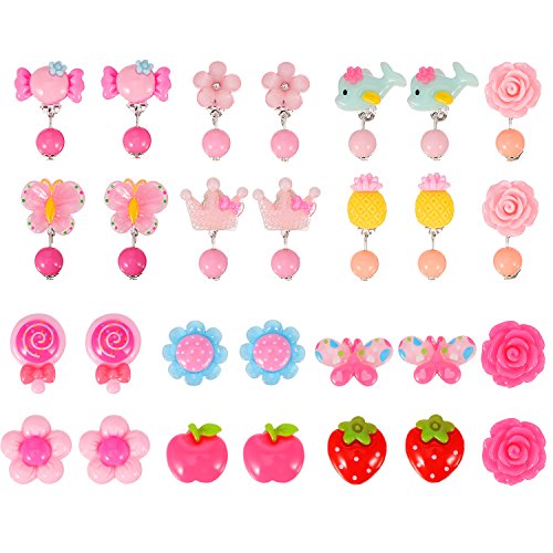 Product Cover TOODOO 14 Pairs Clip-on Earrings Girls Play Earrings for Party Favor, All Packed in 2 Clear Boxes (Style 1)