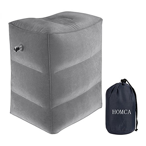 Product Cover HOMCA Travel Foot Rest Pillow, Inflatable Travel Leg Rest Pillow for Foot Rest on Airplanes, Cars, Buses, Trains, Office, and Kids to Sleep on Long Flights