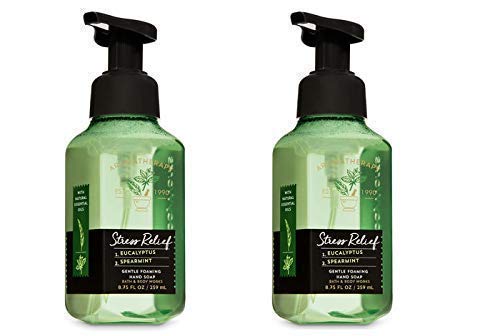 Product Cover Bath and Body Works 2 Aromatherapy Stress Relief Gentle Foaming Hand Soap Eucalyptus & Spearmint. 8.75 Oz