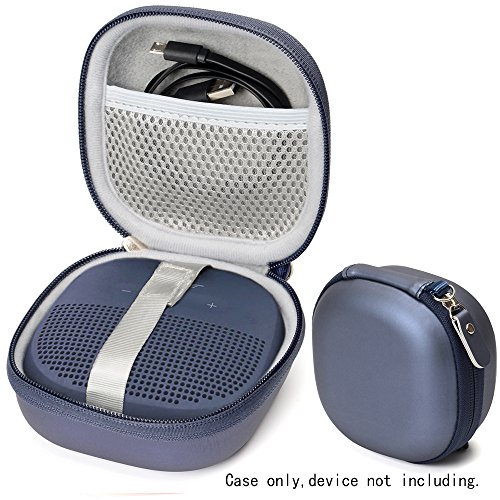 Product Cover Midnight Blue Protective Case for Bose SoundLink Micro Bluetooth Speaker, Best Color and Shape Matching, Featured Secure and Easy Pulling Out Strap Design, Mesh Pocket for Cable and accessorie