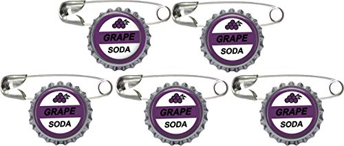 Product Cover Crafting Mania LLC. 5 Grape Soda Bottle Cap Pins Inspired by Up Set #1