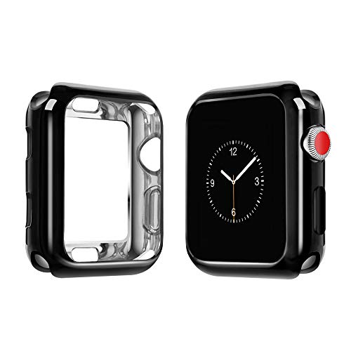 Product Cover top4cus Environmental Soft Flexible TPU Anti-Scratch Lightweight Protective 42mm Iwatch Case Compatible Apple Watch Series 5 Series 4 Series 3 Series 2 Series 1 - Black