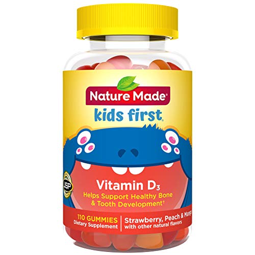 Product Cover Nature Made Kids First Vitamin D Gummies, 110 Count, Peach/Mango/Strawberry