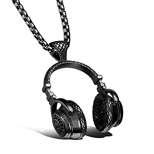 Product Cover Apopo fashion Stainless Steel Headphone Pendant Necklace for Men