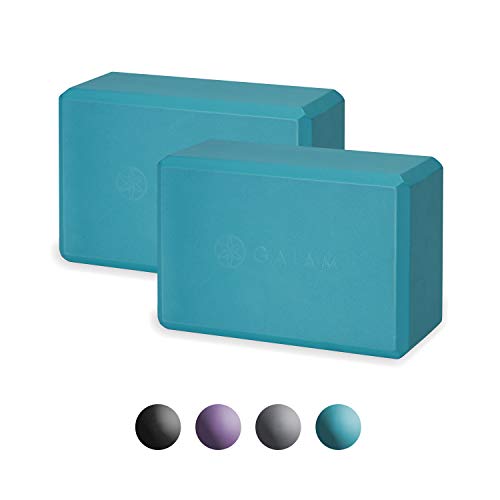 Product Cover Gaiam Essentials Yoga Block (Set of 2) - Supportive Latex-Free EVA Foam Soft Non-Slip Surface for Yoga, Pilates, Meditation, Vivid Blue