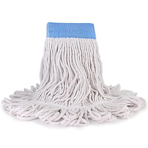 Product Cover Tidy Monster Loop-End Cotton String Mop Head, Heavy Duty String Mop Refills, 6 Inch Headband, Mop Head Replacement for Home, Industrial and Commercial Use(White)