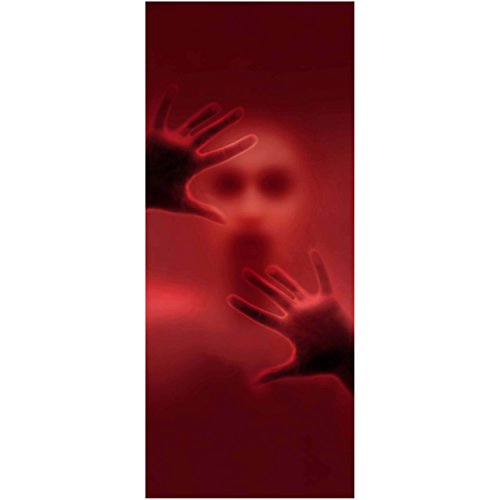 Product Cover Joiedomi Halloween Haunted House Decoration Window Door Cover Creepy Scary Zombie Bloody 72X30 Inches