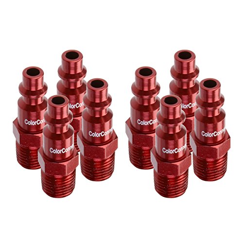 Product Cover ColorConnex Plug (8 Pack) Industrial Type D, 1/4 in. MNPT, Red - A73440D-8PK