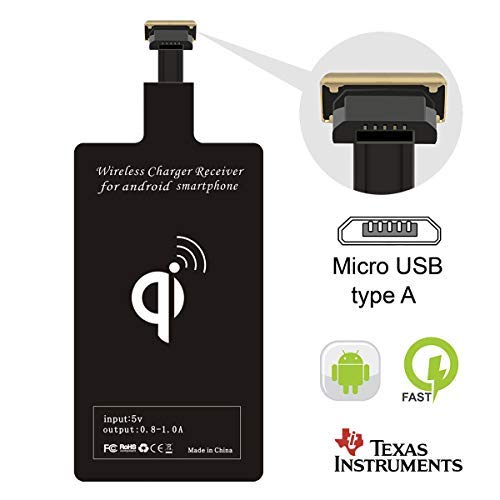 Product Cover Wireless Charging Adapter Qi Charger Receiver Compatible LG G4 G3 G2 Stylo 2 3 V10 K7 Q6 Plus X Moto G6 Play G5 G5S E4 Samsung Galaxy S3 J7 Pro A7 A5 A3 Huawei Mate Micro USB Card Android Charge