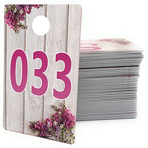 Product Cover Large Live Sale Number Tags for Facebook Live Sales and LuLaroe Supplies, Normal and Reversed Mirrored Image, Reusable Hanger Cards, 100 Consecutive Numbers (001-100)