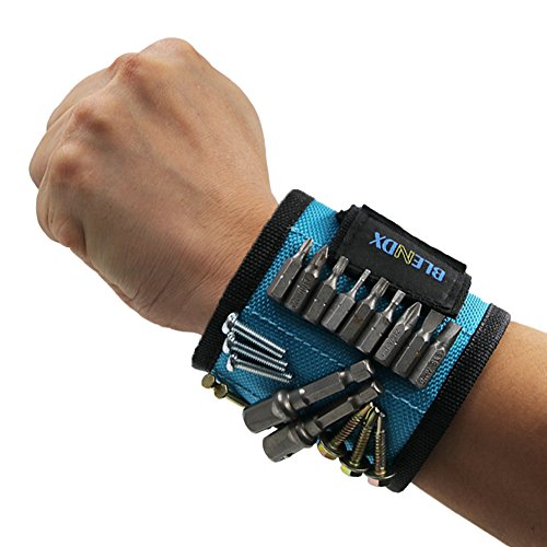 Product Cover Magnetic Wristband, BLENDX Men Gifts Tool with Strong Magnets for Holding Screws, Nails, Drill Bits Cool Tools for Christmas Day Gift for Him, Men, Husband, Dad, Guys, DIY-er (Magnetic Wristband)