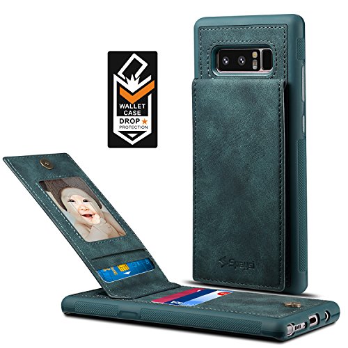 Product Cover Spaysi Samsung Galaxy Note 8 Card Holder Case, Note8 Wallet Case (TM) Slim, Galaxy Note 8 Folio Leather case, Flip Cover, Gift Box, for Note 8 (Blue)