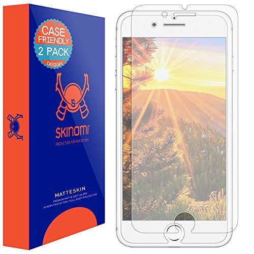 Product Cover Skinomi Matte Screen Protector Compatible with iPhone 8 Plus (2-Pack)(Case Friendly) Anti-Glare Matte Skin TPU Anti-Bubble Film