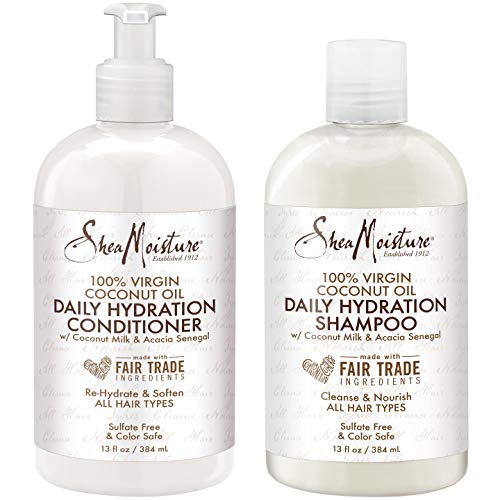 Product Cover SheaMoisture 100% Virgin Coconut Oil Daily Hydration Shampoo & Conditioner | 13 fl. oz. Each