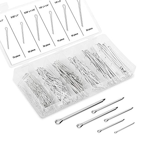 Product Cover Neiko 50454A Cotter Pin Assortment Kit with Fastener Clip Key and Large Industrial Storage Case, 555 Piece, Silver