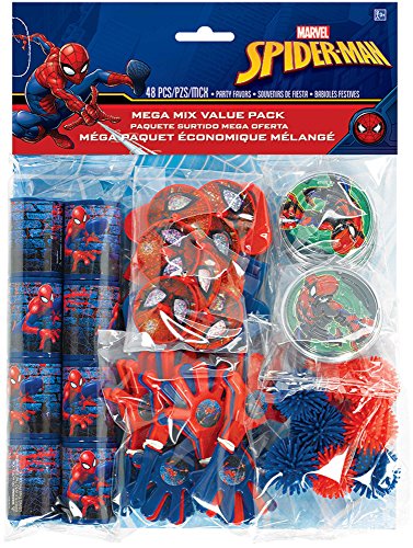 Product Cover amscan Spider-Man Webbed Wonder Mega Mix Value Pack, Party Favor