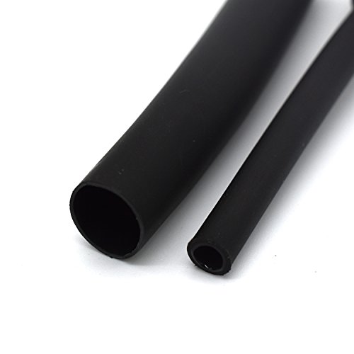Product Cover 3/8 Inch Ratio 3:1 Waterproof Double Wall Heat-Shrinkable Tube with Adhesive,Thickening Heat Shrinkable Casing,Marine Heat Shrink Tube,Black