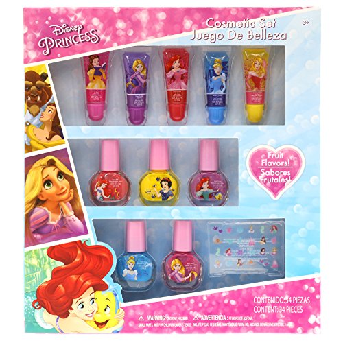 Product Cover TownleyGirl Disney Themed Super Sparkly Cosmetic Set with Lip Gloss, Nail Polish and Nail Stickers (Disney Princess)