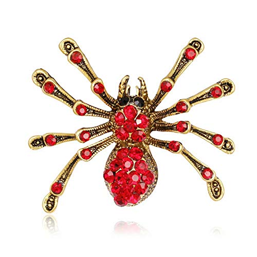 Product Cover DREAMLANDSALES Victorian Style Mother of Pearl Body and Micro Pave Spider Brooches Pins Silver Tone